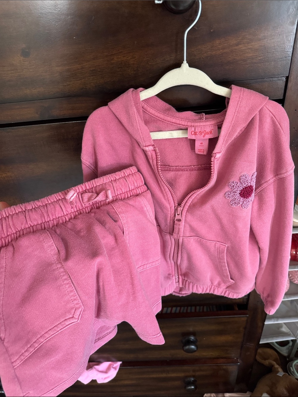 Cat & Jack Rose Pink Hoodie and Skort Set
